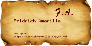 Fridrich Amarilla névjegykártya